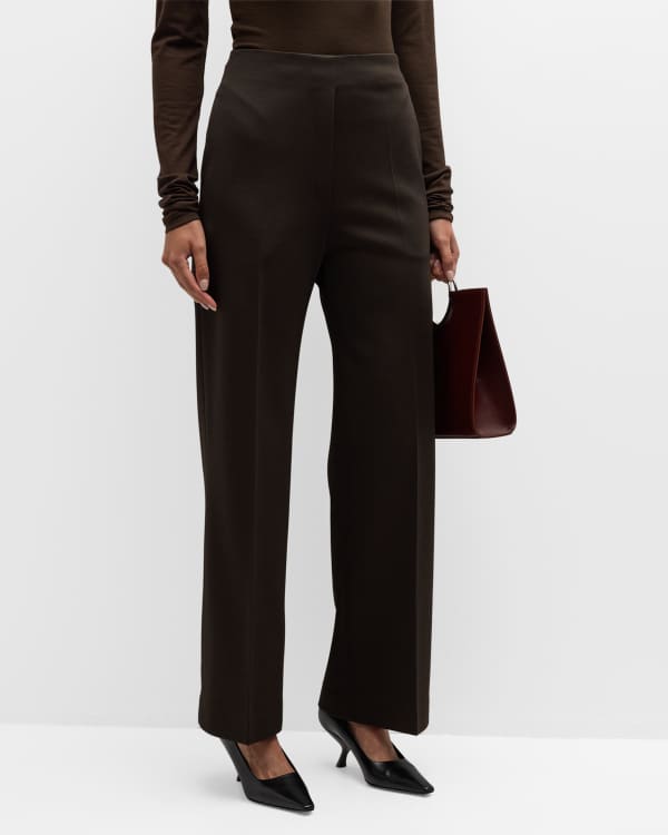 HARPER CREAM ELASTICATED WAIST STRAIGHT LEG TROUSERS