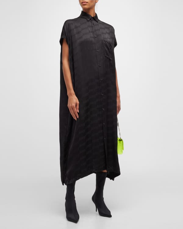 Balenciaga black Jacquard Shirt Dress