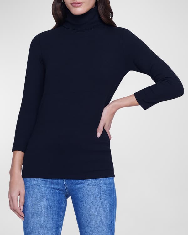 Women's Cashmere 3/4 Sleeve Turtleneck