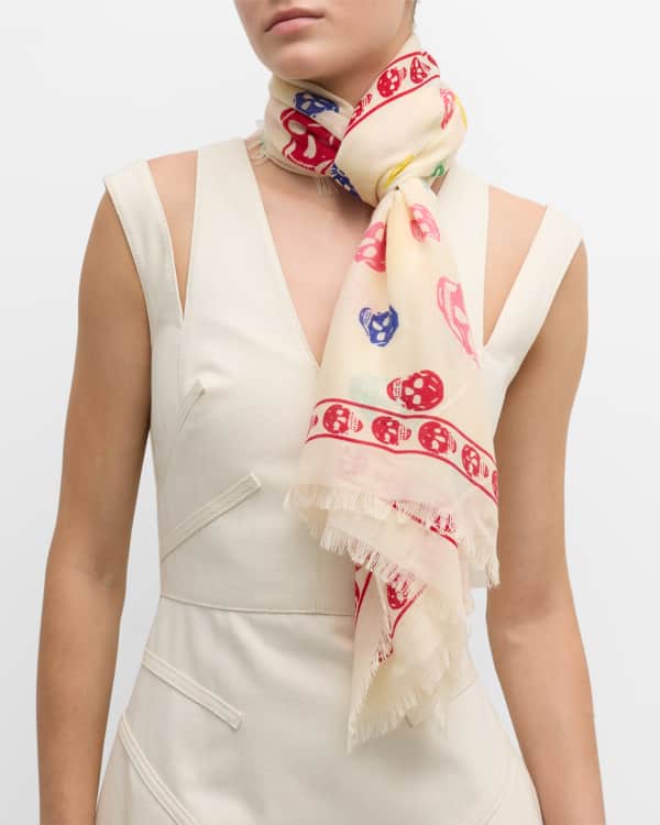 Alexander mcqueen multicolor skull sale scarf