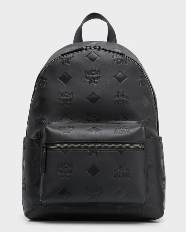 Mcm Aren monogram-pattern Leather Backpack - Black