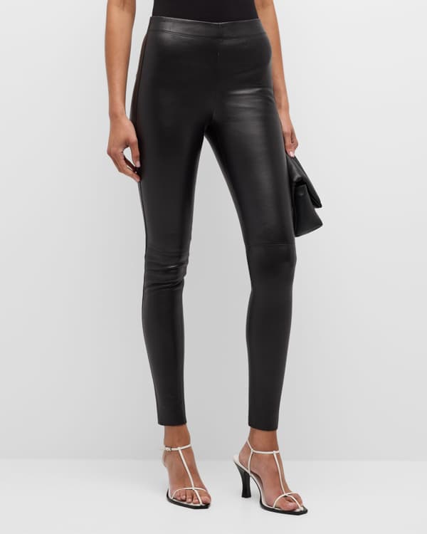 Simone Leather Pants for Women in Black