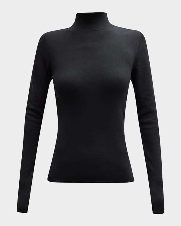 FRAME Sparkly Lurex Turtleneck Top | Neiman Marcus