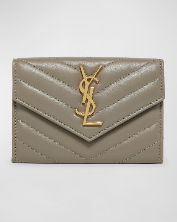 Saint laurent quilted chevron wallet best sale