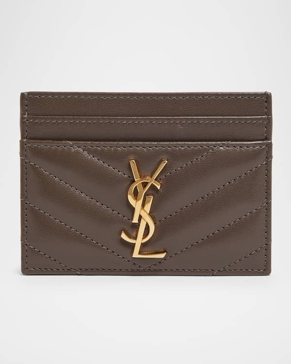 Saint Laurent YSL Metallic Zip Card Case | Neiman Marcus