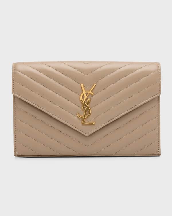 Saint Laurent Small Cassandre Envelope Wallet in Noir | FWRD