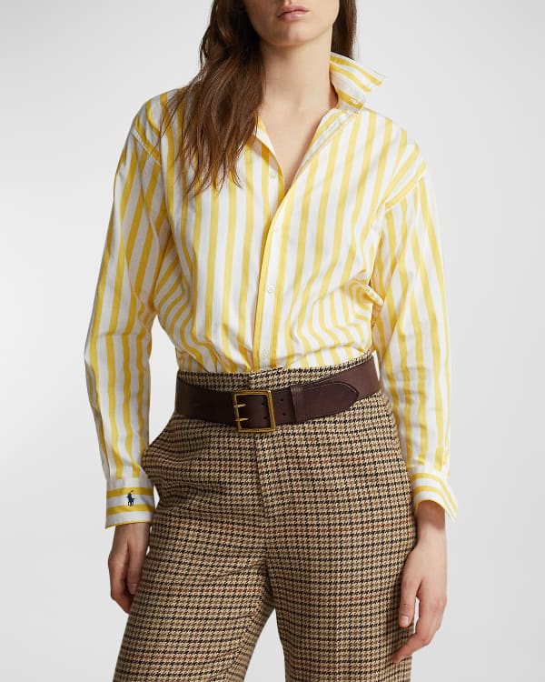 Polo Ralph Lauren Striped Button-Down Linen Shirt | Neiman Marcus