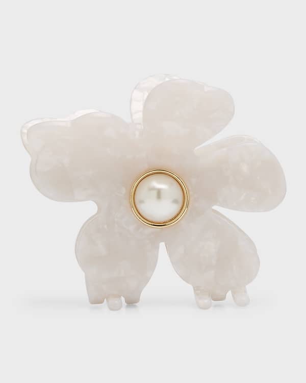 Lele Sadoughi Tortoise-Shell Petunia Pearly Claw Clip | Neiman Marcus