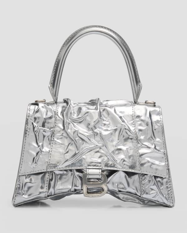 Balenciaga Hourglass Small Monogram Denim Top-Handle Bag | Neiman Marcus
