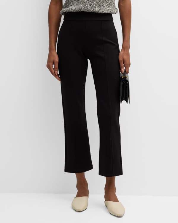 Tory Burch Cropped Flare Twill Trousers | Neiman Marcus