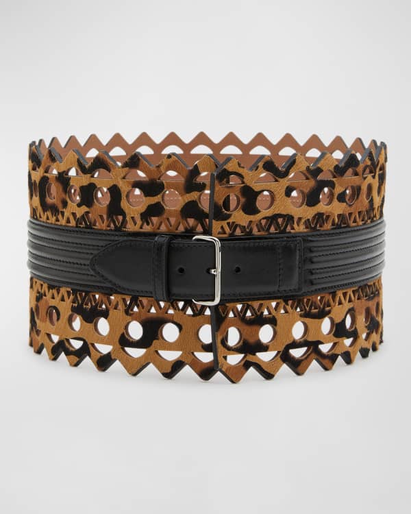 Max Mara Leather Corset Belt in Brown