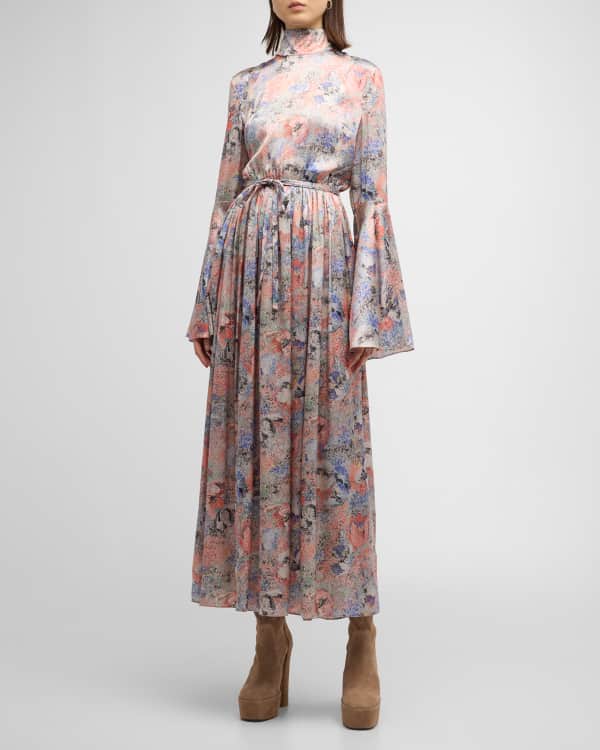 Double V-Chiffon Lace Combo Maxi Dress main image 1