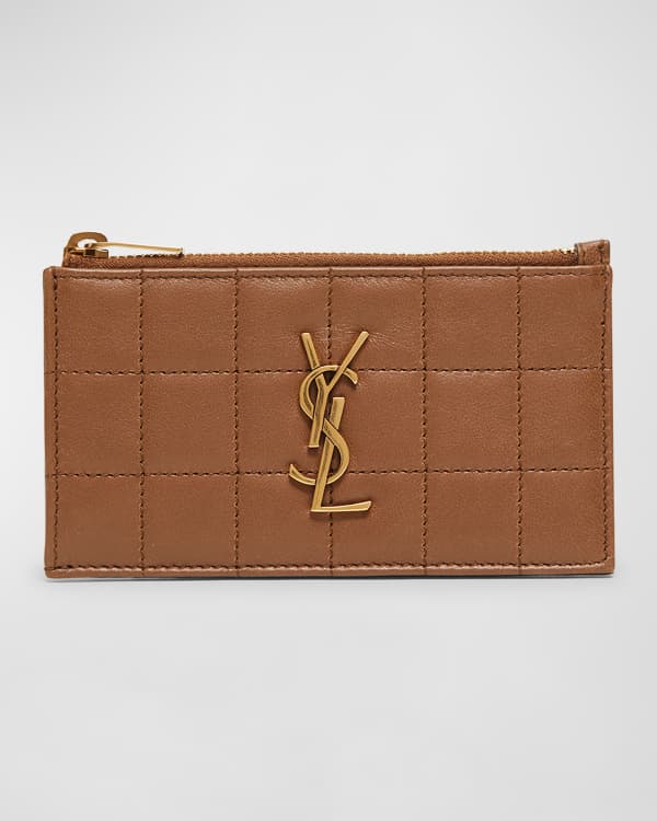 Saint Laurent Zip Fragments YSL Monogram Pouch Card Case Wallet