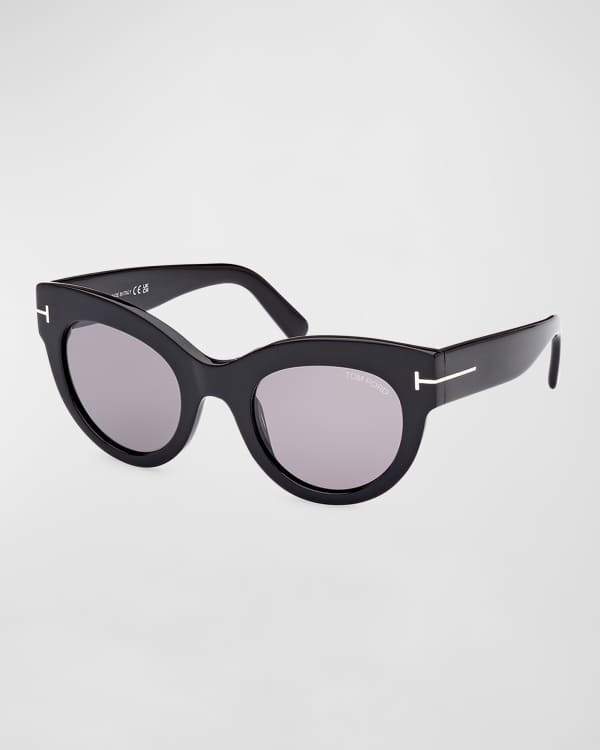 TOM FORD Alistair Two Tone Squared Cat Eye Sunglasses Black Cream Neiman Marcus