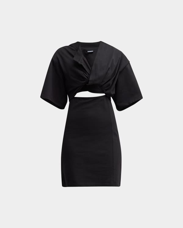 Brandon Maxwell The Vera Silk Crepe Mini Shirtdress