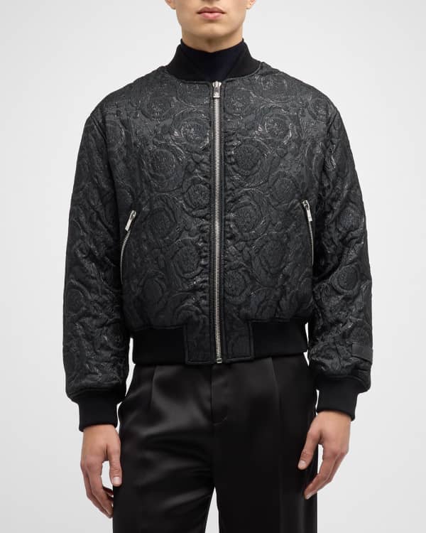 Versace Jeans Couture Men s Baroque Leather Reversible Bomber