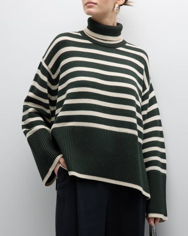 Vince Oversized Cashmere Double Slit Turtleneck Sweater | Neiman Marcus