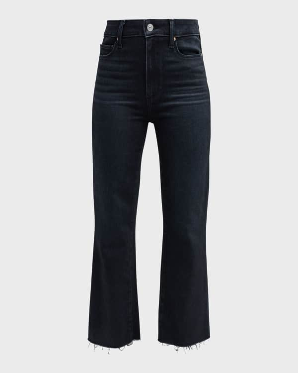 PAIGE Claudine Crop Flared Raw Hem Jeans