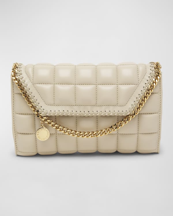 CHANEL Beige Chevron Quilted Herringbone Leather Gold Medal