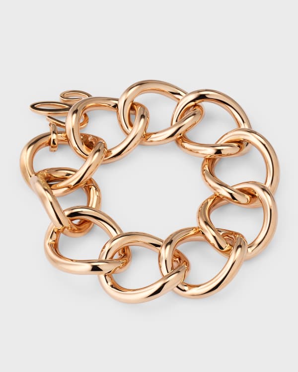 Chopard 18K Rose Gold Oval Chain Diamond Link Bracelet
