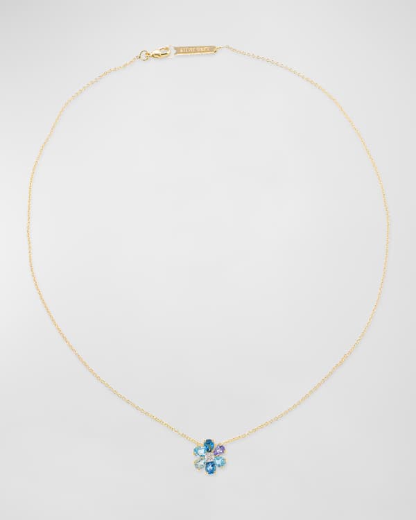 Mizuki 14K Yellow Gold Cross Necklace with One Diamond