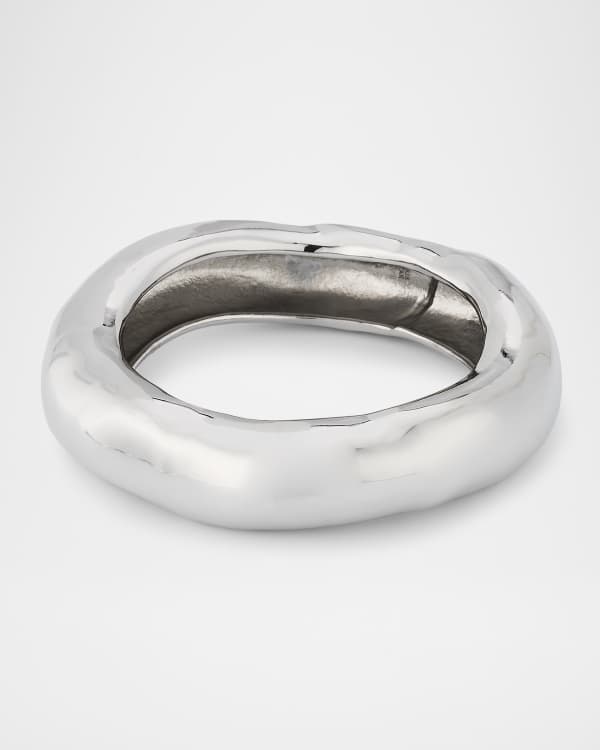 Alexis Bittar Pearl Frosted Lucite w Crystal Hinge Detail Cuff Bracelet