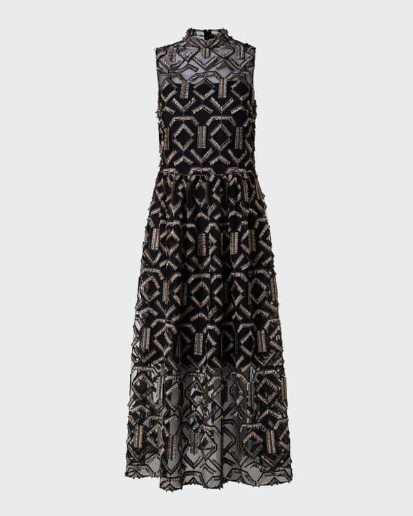 Roland Mouret Strapless Sequin Midi Dress