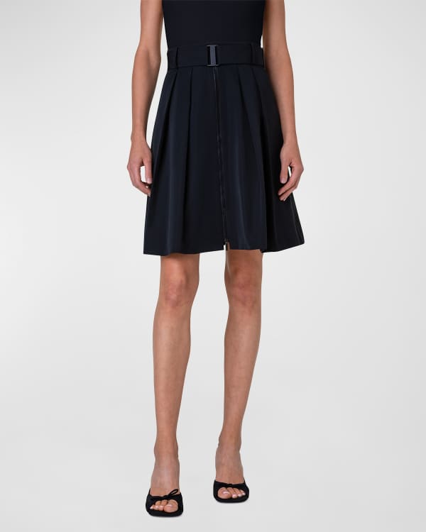 Co Check Pleated A-Line Skirt | Neiman Marcus