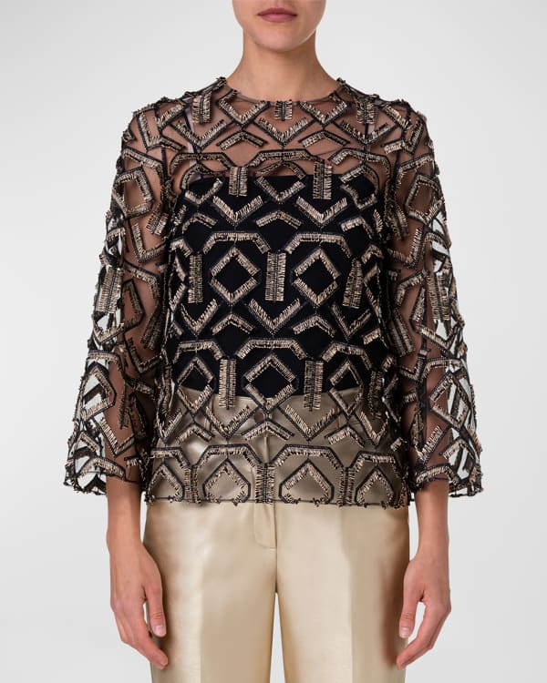 Neiman marcus top sequin tops