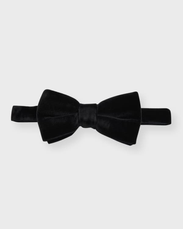 Neiman Marcus PreTied BoxPattern Satin Bow Tie Neiman Marcus