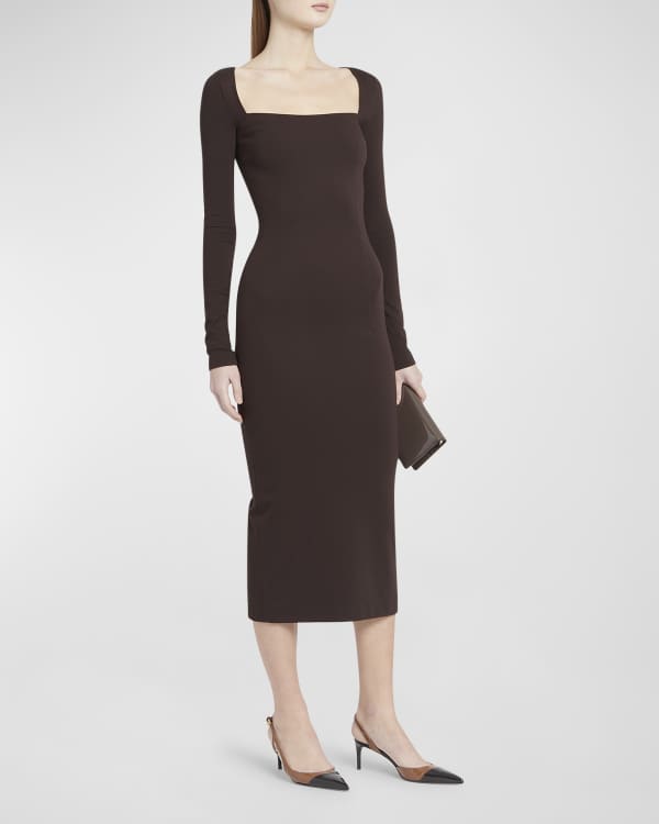 Ruched details fitted dress, Michael Michael Kors, Shop Midi Dresses