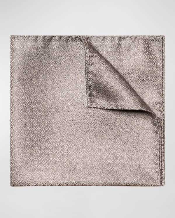 Men's Floral 100% Silk Pocket Square in Blue main image 1