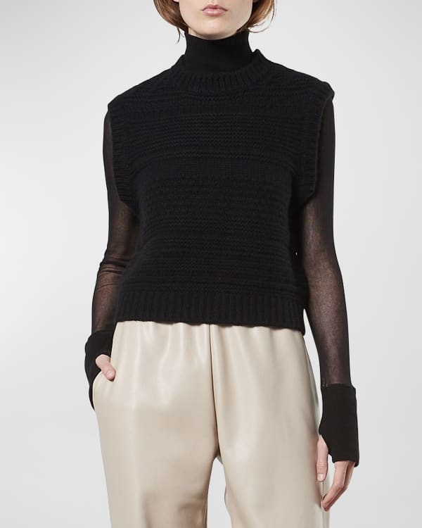 Joie Maja Cable Wool Turtleneck Sweater Neiman Marcus