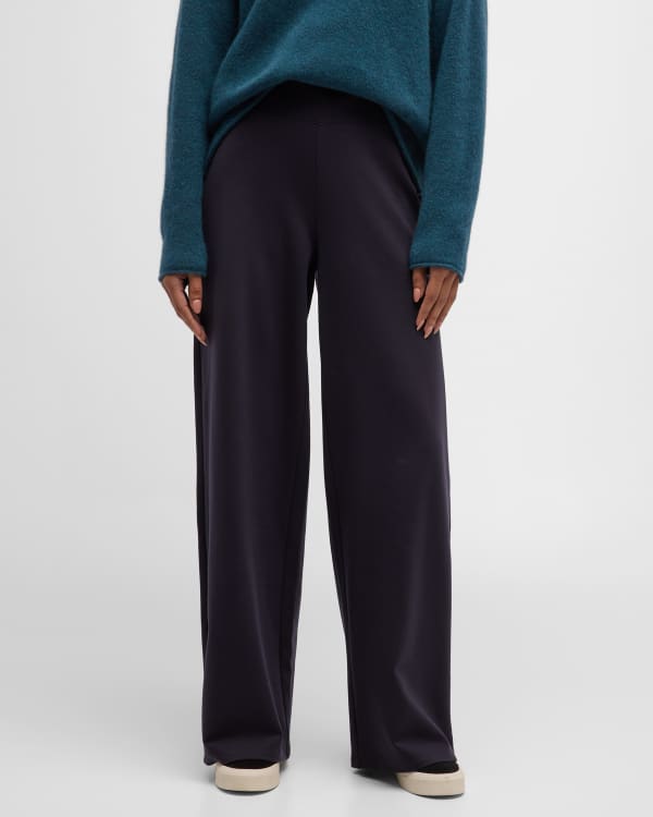 Eileen Fisher Washable Stretch Crepe Cropped Pants w/ Belt