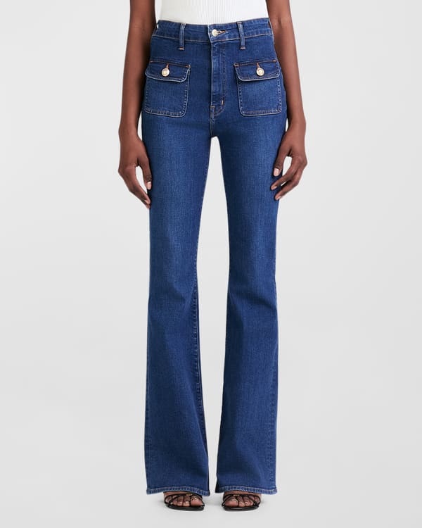 Derek Lam 10 Crosby Gia Mid Rise Crop Flare Leg Jeans Neiman Marcus