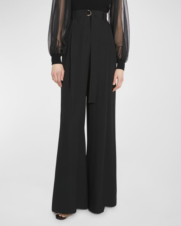 【関税&送料込】Alexander Mcqueen Printed Satin Wide-Leg Pan Red McQueen Pants for Women | Lyst