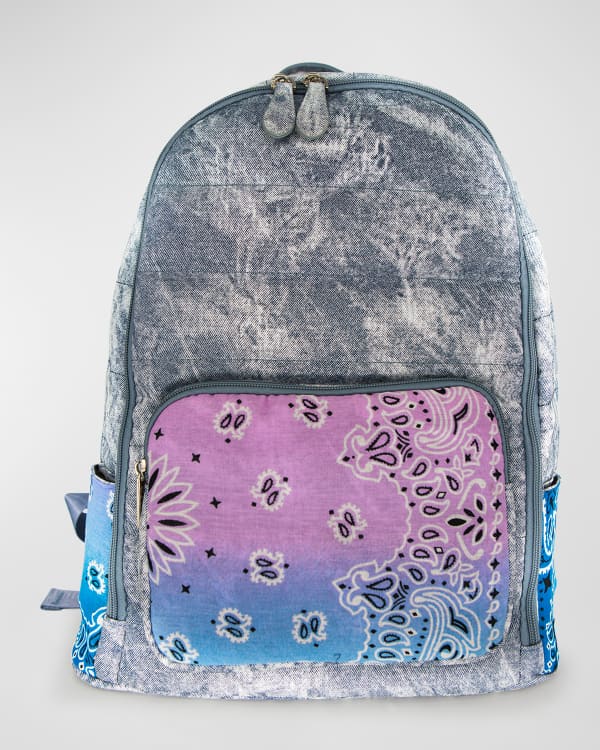 Pastel Pink and Blue Cheetah Pattern Backpack by Alexandra Str