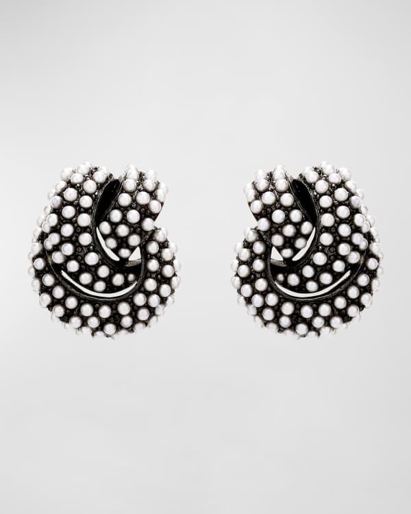 Black and White Beaded Bow Earrings – Bon Femmes
