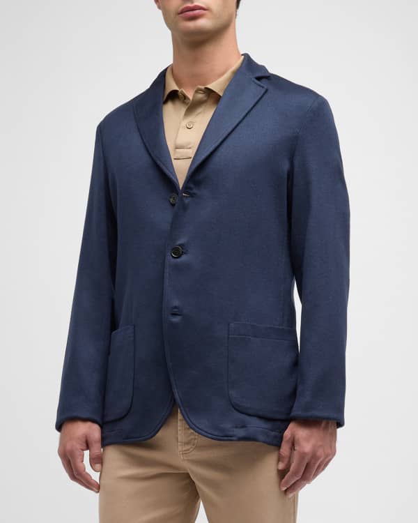 Loro Piana Men's Cashmere/Silk 2-Button Sweater Jacket | Neiman Marcus