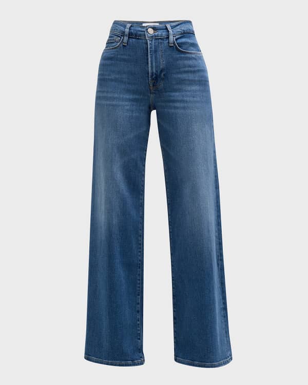FRAME Super Drape Drawstring Wide-Leg Jeans | Neiman Marcus