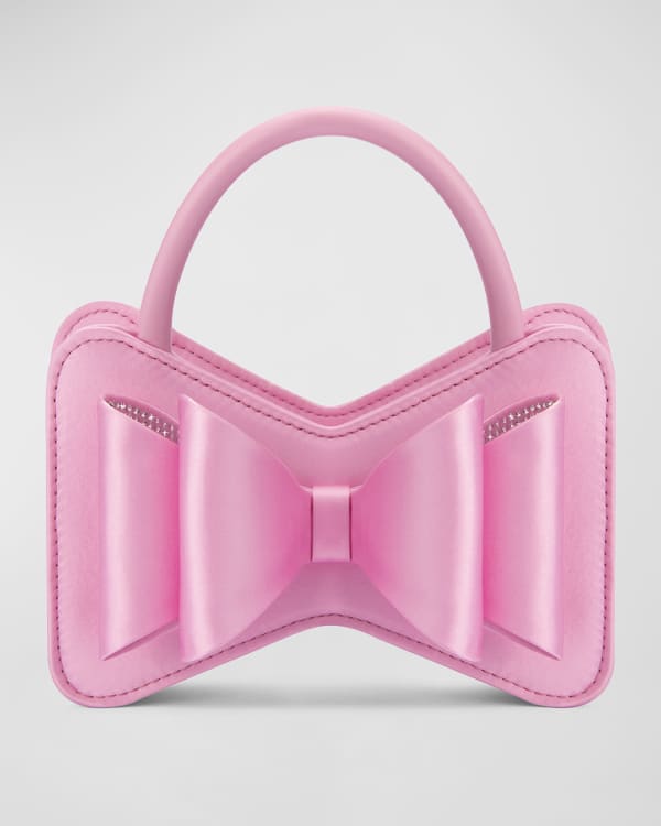 Mini Bow Croc Embossed Top Handle Bag