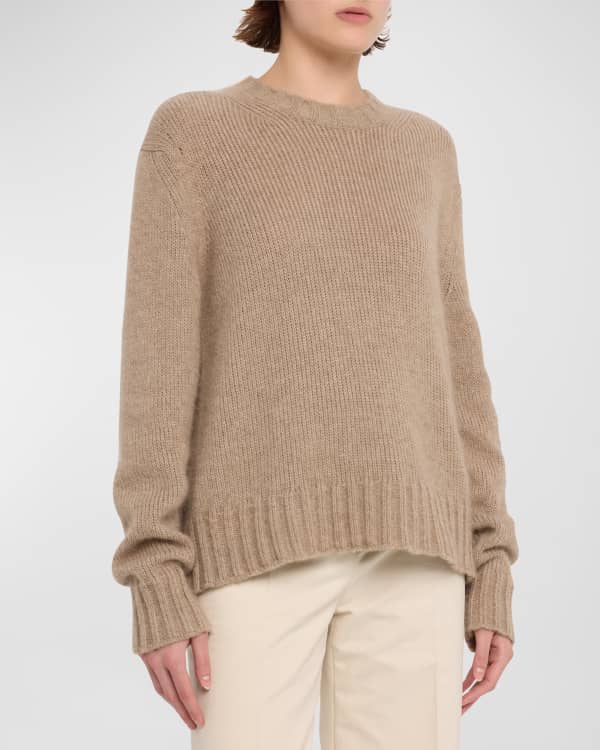 THE ROW Damiano Asymmetric Short-Sleeve Cashmere Sweater | Neiman Marcus
