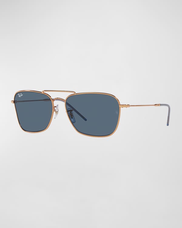 Ray Ban Havana Metal Aviator Sunglasses w Bullet Hole Gold Dark