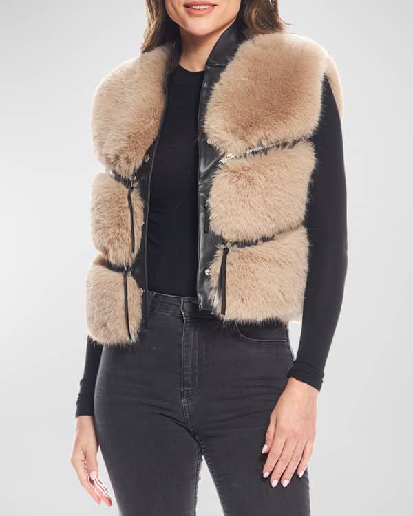 Louis Vuitton Sleeveless Fox Fur Vest Gray