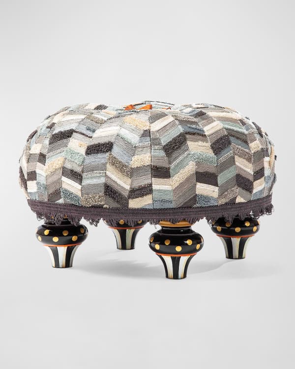 MacKenzie Childs Bluetopia Ottoman Neiman Marcus
