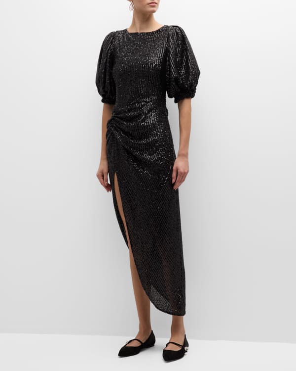 Lavish alice deep plunge peplum midi dress new arrivals