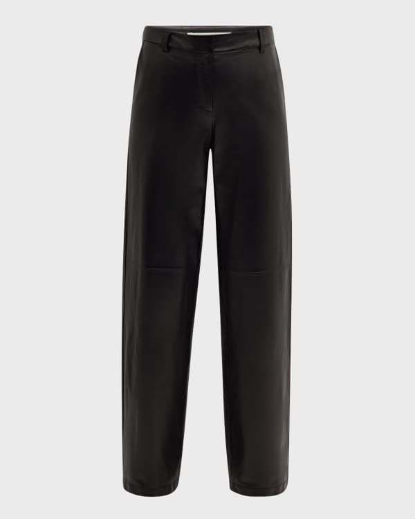 Toteme Five-Pocket Leather Tapered-Leg Trousers | Neiman Marcus Toteme Five-Pocket Leather Tapered-Leg Trousers | Neiman Marcus