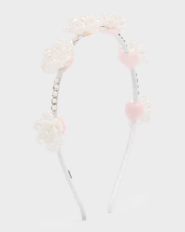 Bari Lynn Thin Headband Full Flower Charm Pink/Lavender main image 1