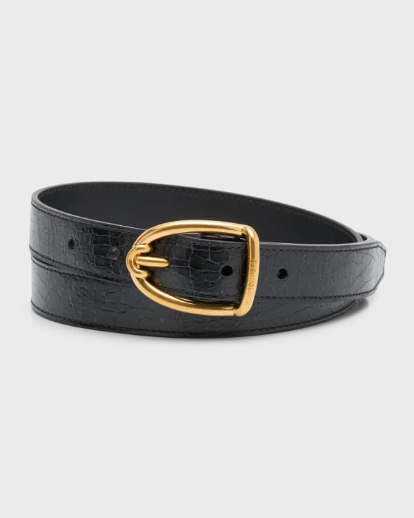 TOM FORD Men's Signature T Reversible Leather Belt | Neiman Marcus