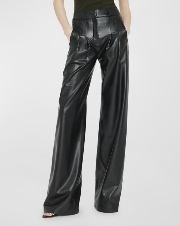 AMBUSH Wide-Leg Lace-Up Leather Pants | Neiman Marcus